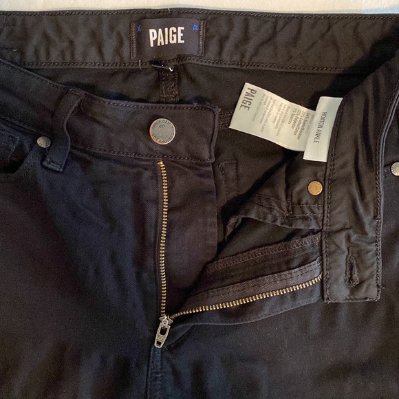 Paige Hoxton Ankle Jacqueline in Black Shadow high rise raw hem Sz 28 - Picture 6 of 16